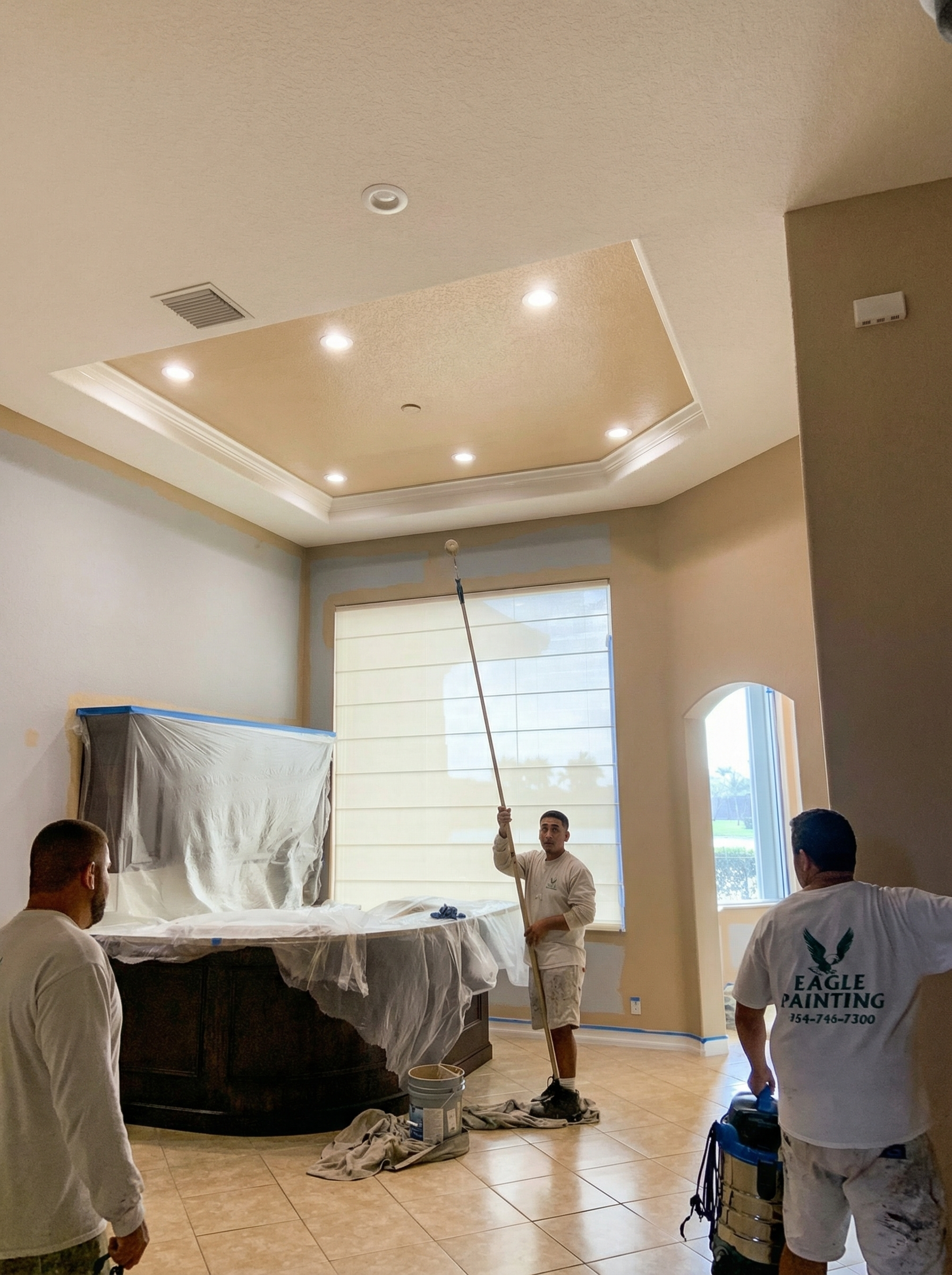 Eagle Painting team at work on a residential painting project in Sunrise FL